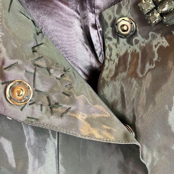 3.1 Phillip Lim beaded crystal neckline rain coat with tulip skirt jacket size M - Picture 9 of 11